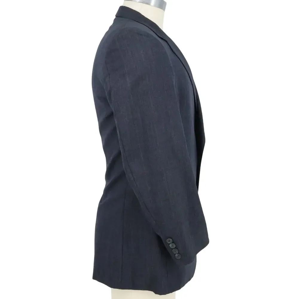 Hart Schaffner Marx Sport Coat Mens 40R Gray Micro Check Plaid Jacket Vintage
